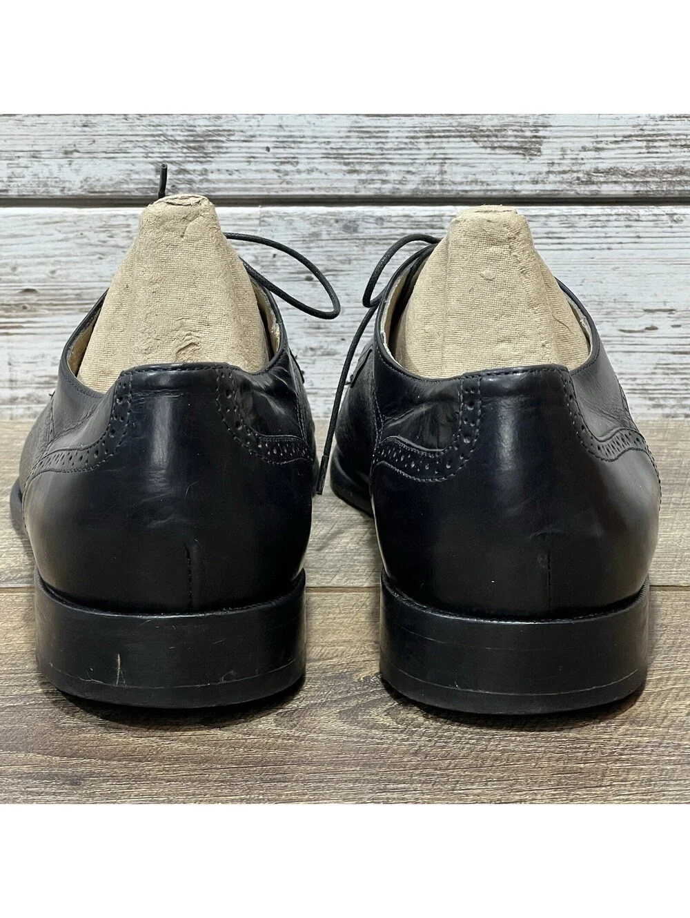 Pronto Uomo Firenze Italian Mens 11 M Oxford Dress Shoe Black Leather 4393-02